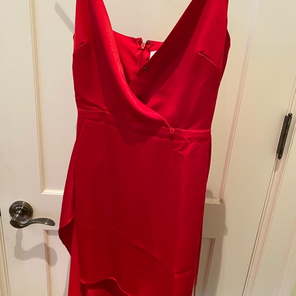 BCBGeneration Asymmetrical Satin Wrap Dress - Picture 3 of 5